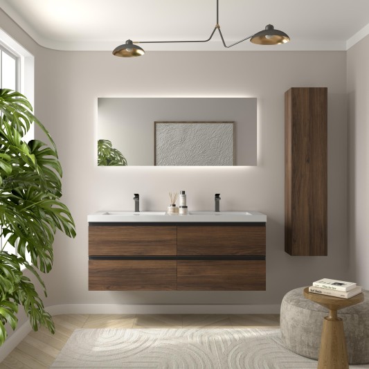 SALGAR BEQUIA METAL Mueble de baño suspendido con lavabo Toscana 140 ( 3 COLORES )