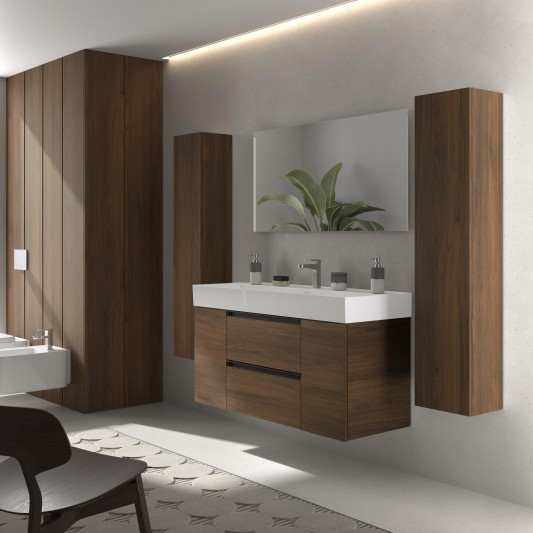 Conjunto mueble de baño suspendido 120 con 2 puertas y lavabo Veneto Bequia Metal Salgar