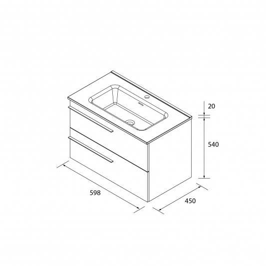 SALGAR YARA 2C Mueble de baño suspendido con lavabo Constanza 60-70-80-100-120 Roble 2