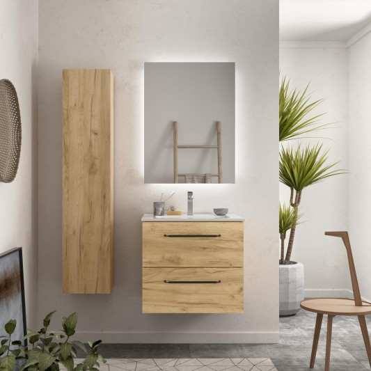 SALGAR Morai 2C Mueble de baño suspendido con lavabo Constanza 60-70-80-100-120 Roble