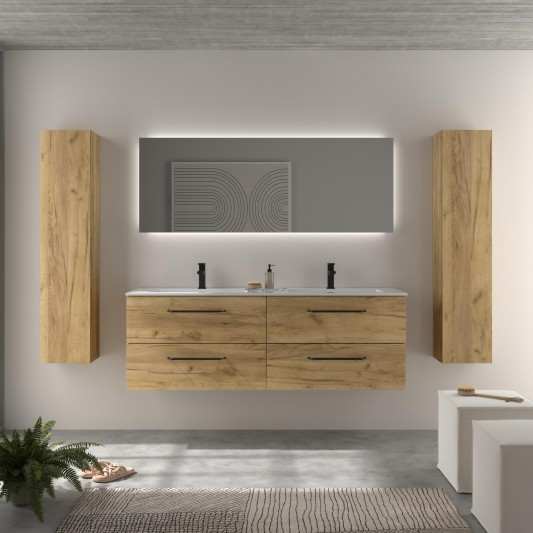 SALGAR MORAI 4C Mueble de baño suspendido con lavabo Vilna Mineral Solid 160 Roble