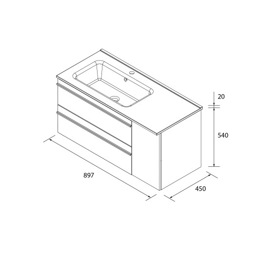 SALGAR BORN Conjunto mueble de baño suspendido 90 con lavabo Constanza desp. 2