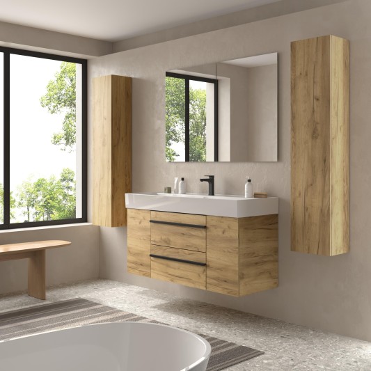 SALGAR BORN Conjunto mueble de baño suspendido 120 con 2 puertas y lavabo Veneto
