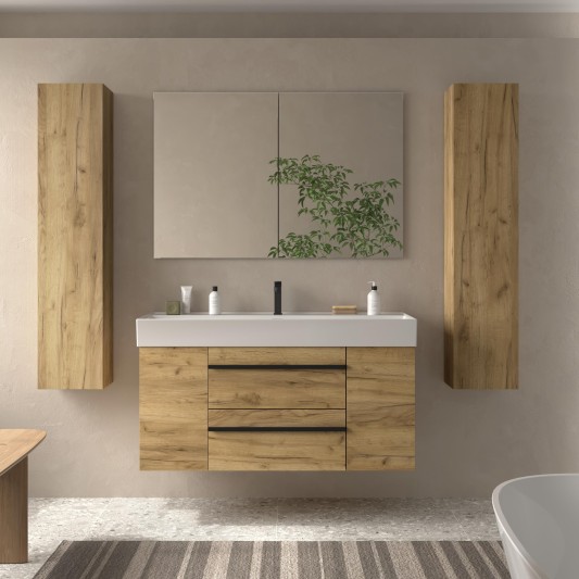 SALGAR BORN Conjunto mueble de baño suspendido 120 con 2 puertas y lavabo Veneto 2