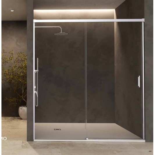 SBX_Imex Mampara de ducha frontal corredera Stylo Cromo 1F+1C op.lateral fijo