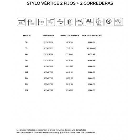 SBX_Imex Mampara de ducha angular Stylo 2F+2C apertura vértice Oro cepillado 2