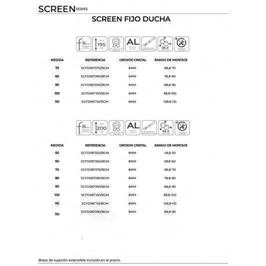 SBX_Imex Mampara hoja fija SCREEN Niquel cepillado 2