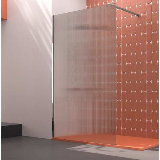 SBX_Imex Mampara hoja fija SCREEN Wave Cromo vidrio acanalado