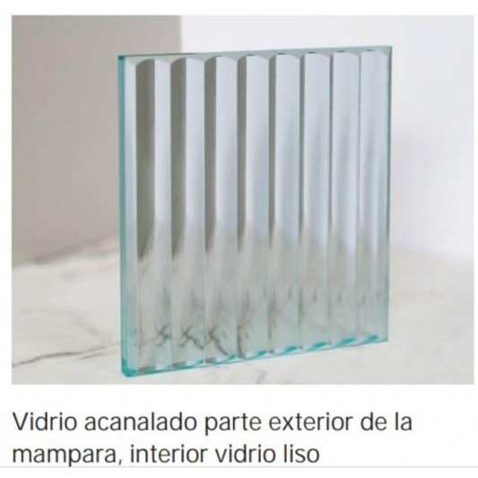 SBX_Imex Mampara hoja fija SCREEN Wave Oro rosa cepillado vidrio acanalado 2