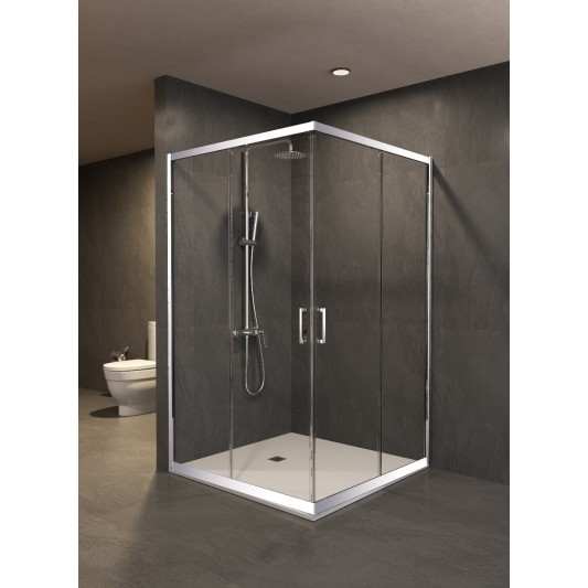 Mampara ducha angular 2 FIJOS + 2 CORREDERAS Agata 300 cromo 2
