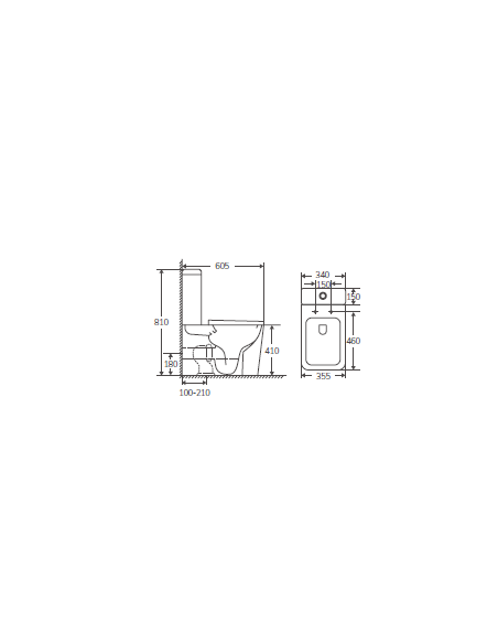 Aquore Genova| Inodoro cerámico Rimless Blanco Mate con salida dual