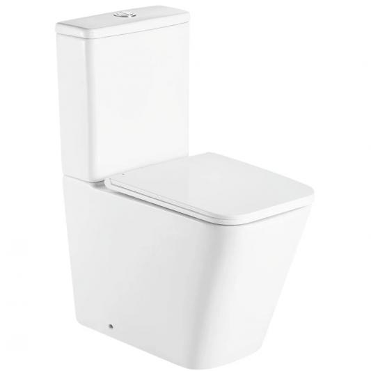 Pisa| Inodoro cerámico Rimless Blanco Mate con salida dual