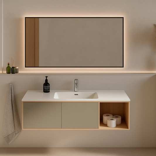 Lavabo encastrado de 141 y 151 cm Seno central de cerámica