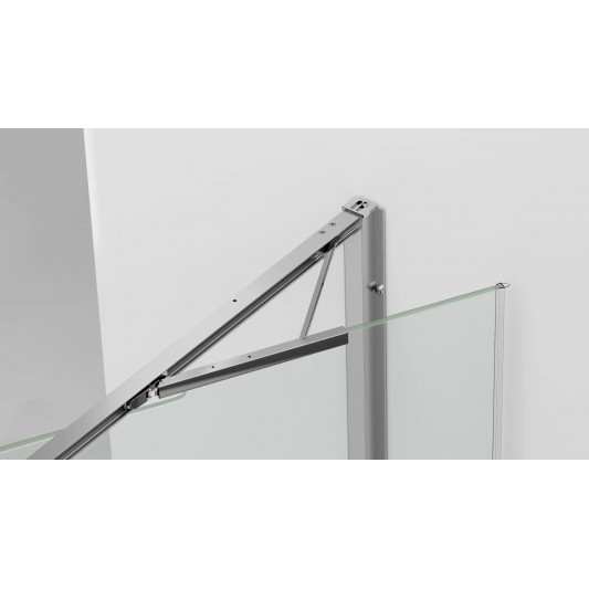 Mampara de ducha de 1 puerta batiente KASSANDRA PRISMA500 Abatible Cromo/Negro Mate
