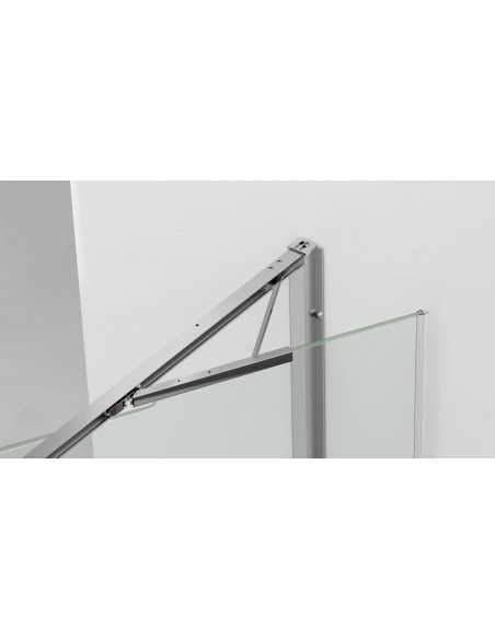 Mampara de ducha de 1 puerta batiente KASSANDRA PRISMA500 Abatible Cromo/Negro Mate