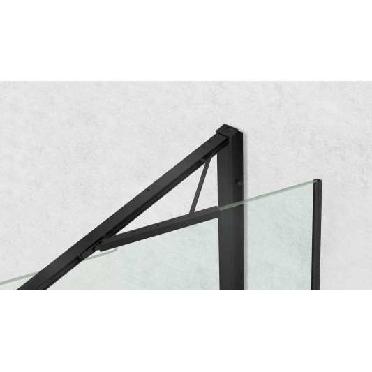 Mampara de ducha de 1 puerta batiente KASSANDRA PRISMA500 Abatible Cromo/Negro Mate 2