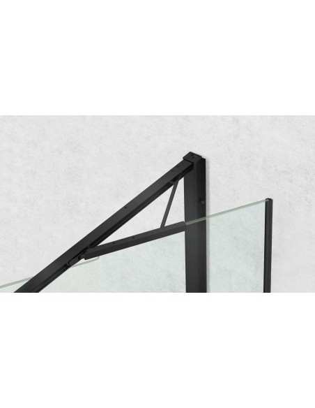 Mampara de ducha de 1 puerta batiente KASSANDRA PRISMA500 Abatible Cromo/Negro Mate