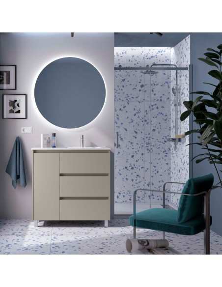 Mueble baño con patas Noja 3C de Salgar 90