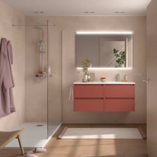 Mueble baño suspendido Noja de 120 4C lavabo desplazado 2
