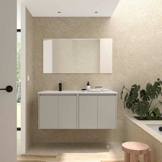 Mueble baño suspendido Noja de 120 4P lavabo desplazado