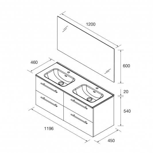 Pack de Mueble de baño suspendido Silane de Salgar 120 2