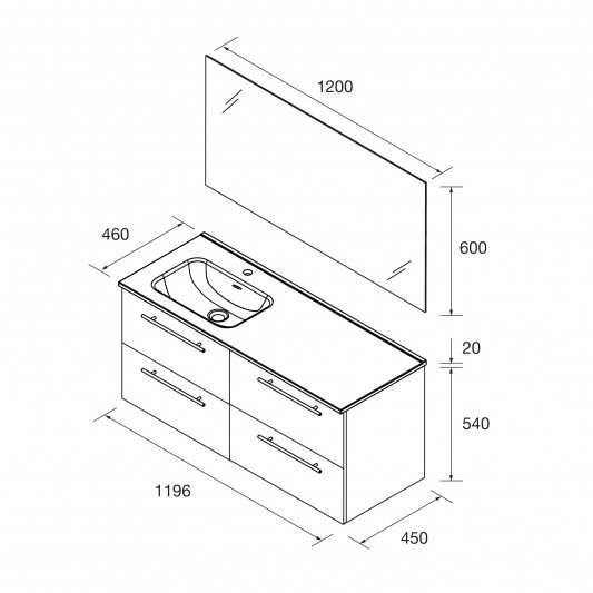 Pack de Mueble de baño suspendido Silane de Salgar 120 Desplazado 2