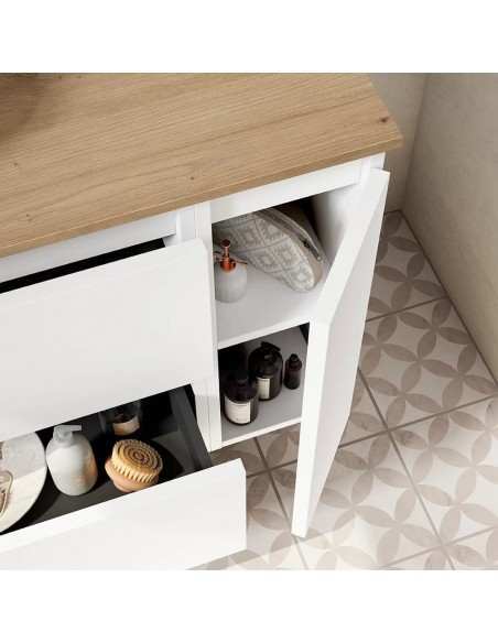 Mueble de baño suspendido Box TOP de 2 C + 1 P de Visobath 80-90-100 Laminado