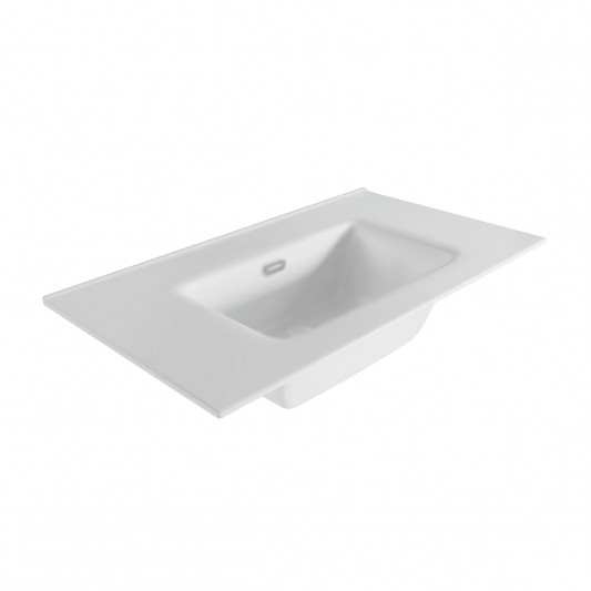 Lavabo ceramico de baño sin orificio para grifo 2