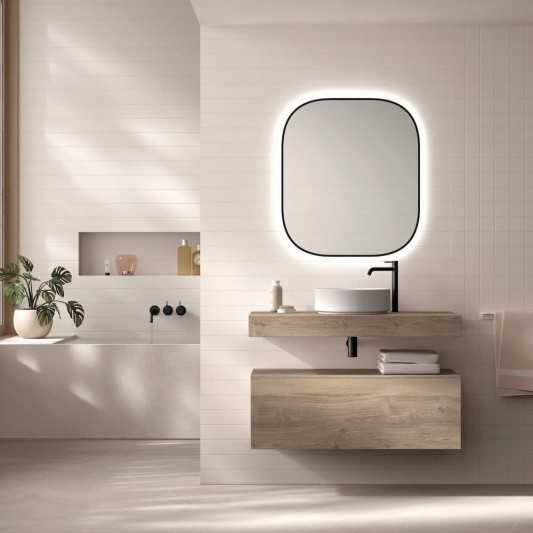 Encimera de baño de 10 cm de altura con cajonera op. Nomad Visobath 60-80-100-12 Pure