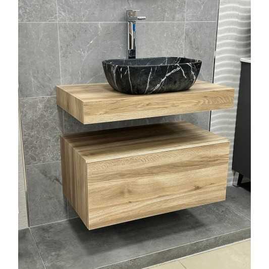 Encimera de baño de 10 cm de altura con cajonera op. Nomad Visobath 60-80-100-12 Pure