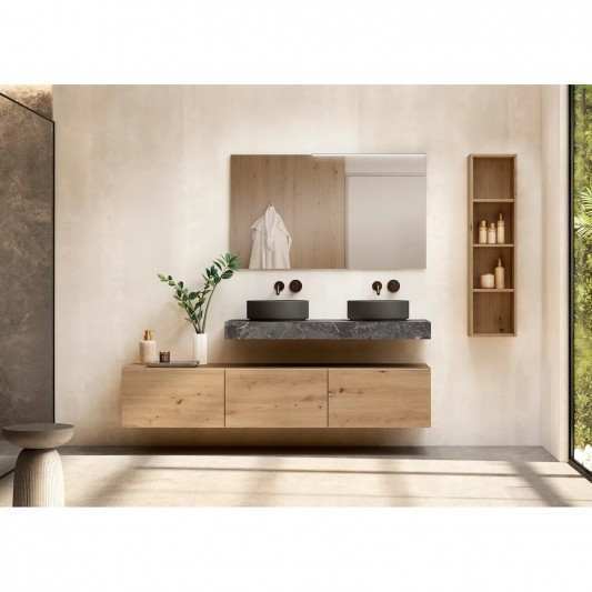 Encimera de baño de 10 cm de altura con cajonera op. Nomad Visobath 60-80-100-12 Pure