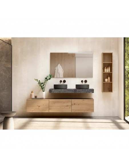 Encimera de baño de 10 cm de altura con cajonera op. Nomad Visobath 60-80-100-12 Pure