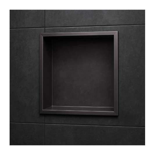 Hornacina para baño cuadrada Black gun metal Atlantic HOR001/BGM