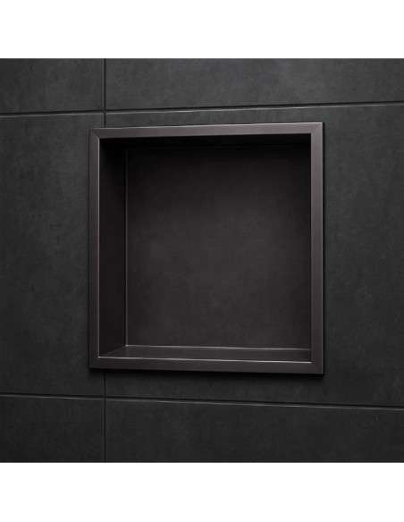 Hornacina para baño cuadrada Black gun metal Atlantic HOR001/BGM