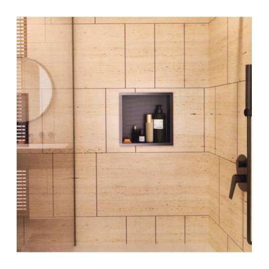 Hornacina para baño cuadrada Black gun metal Atlantic HOR001/BGM 2