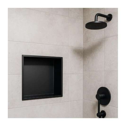 Hornacina para baño cuadrada Negra Atlantic HOR001/NG
