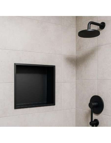 Hornacina para baño cuadrada Negra Atlantic HOR001/NG