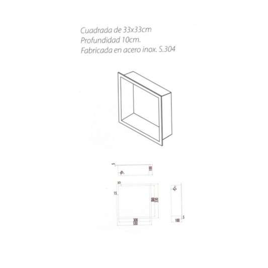 Hornacina para baño cuadrada Negra Atlantic HOR001/NG 2