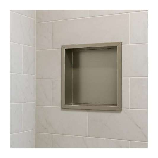 Hornacina para baño cuadrada Níquel Atlantic HOR001/NQ
