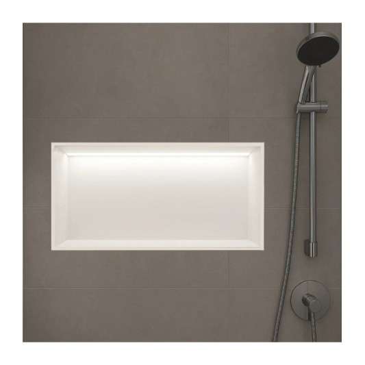 Hornacina para baño horizontal blanca con luz led Oceanic HOR005/BL
