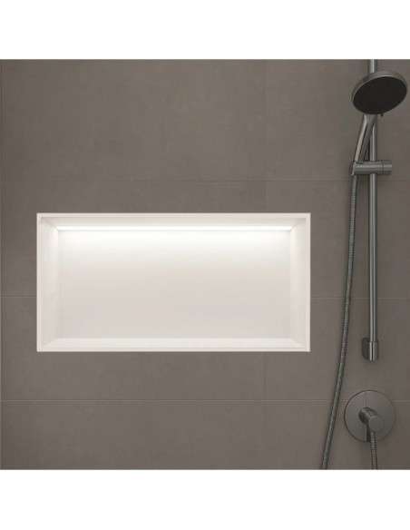 Hornacina para baño horizontal blanca con luz led Oceanic HOR005/BL