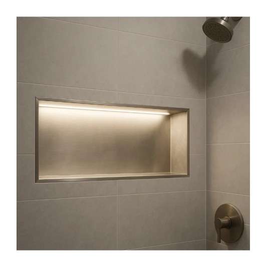 Hornacina para baño horizontal níquel con luz led Oceanic HOR005/NQ