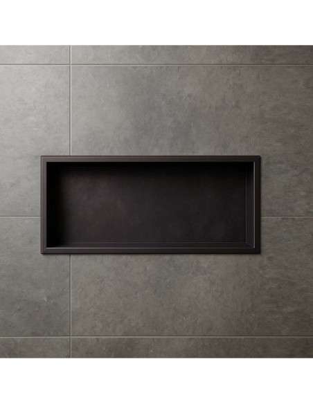 Hornacina para baño rectangular Black gun metal Pacific HOR002/BGM