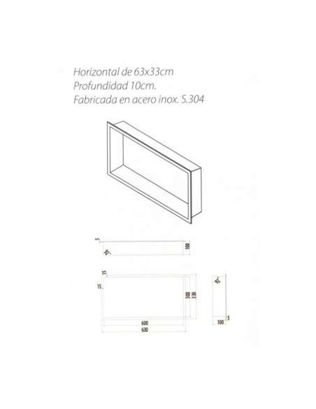 Hornacina para baño rectangular Blanca Pacific HOR002/BL