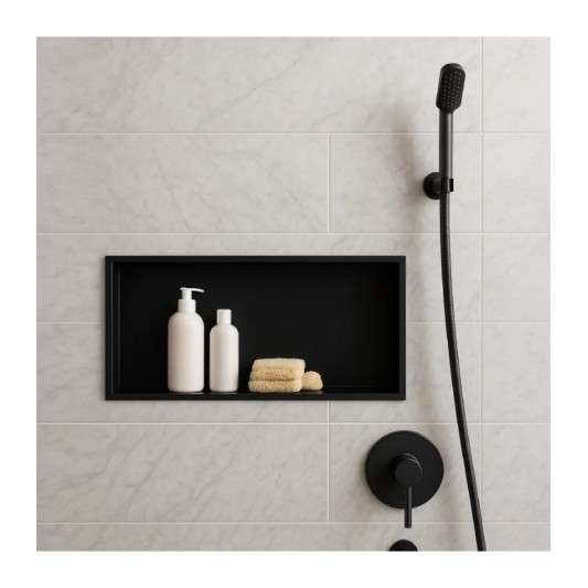 Hornacina para baño rectangular Negra Pacific HOR002/NG