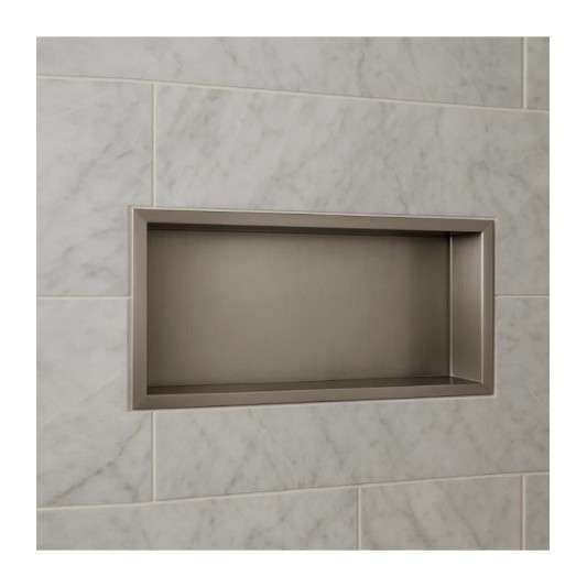 Hornacina para baño rectangular Níquel Pacific HOR002/NQ