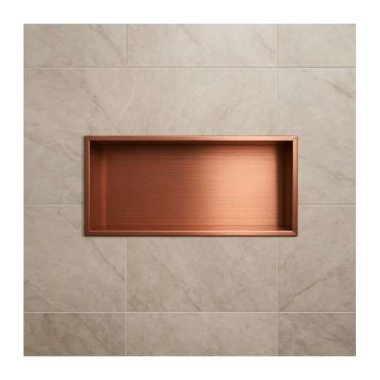Hornacina para baño rectangular Oro rosa cepillado Pacific HOR002/ORC
