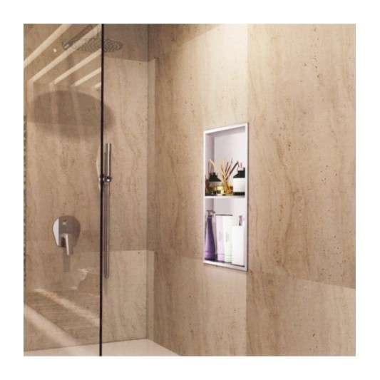 Hornacina para baño vertical con dos estantes Blanca Artic HOR003/BL 2