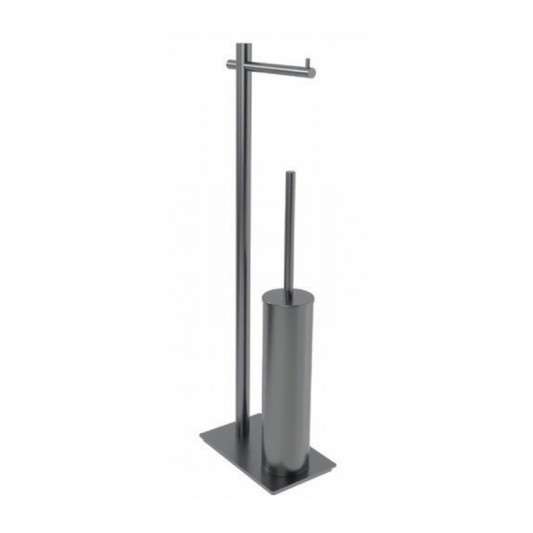 Escobillero con portarrollos black gun metal Practic CAP003-07/BGM