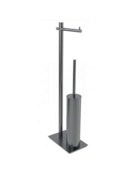 Escobillero con portarrollos black gun metal Practic CAP003-07/BGM